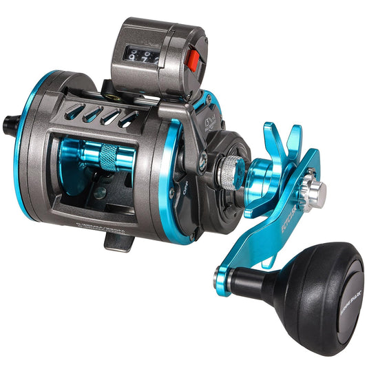 Baitcasting Fishing Reel, Smooth Powerful Round Baitcaster Reel, Saltwater Inshore Surf Trolling Reel, Conventional Reel for Catfish, Musky, Bass, Pike