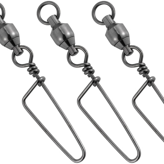 Dr.Fish Ball Bearing Swivels with Snap, Snap Swivels Fishing Tackle Stainless Saltwater & Freshwater Coast Lock Fishing Clips Terminal Tackle Line Lure Leader Connector Accesories