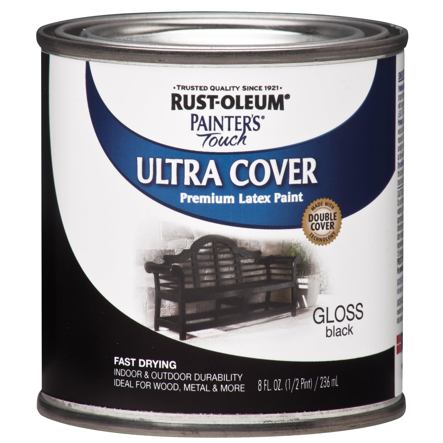 Rust-Oleum 1976502 Painter's Touch Latex Paint, Flat Black 32 Fl Oz, 1 Quarts, (Pack of 1)