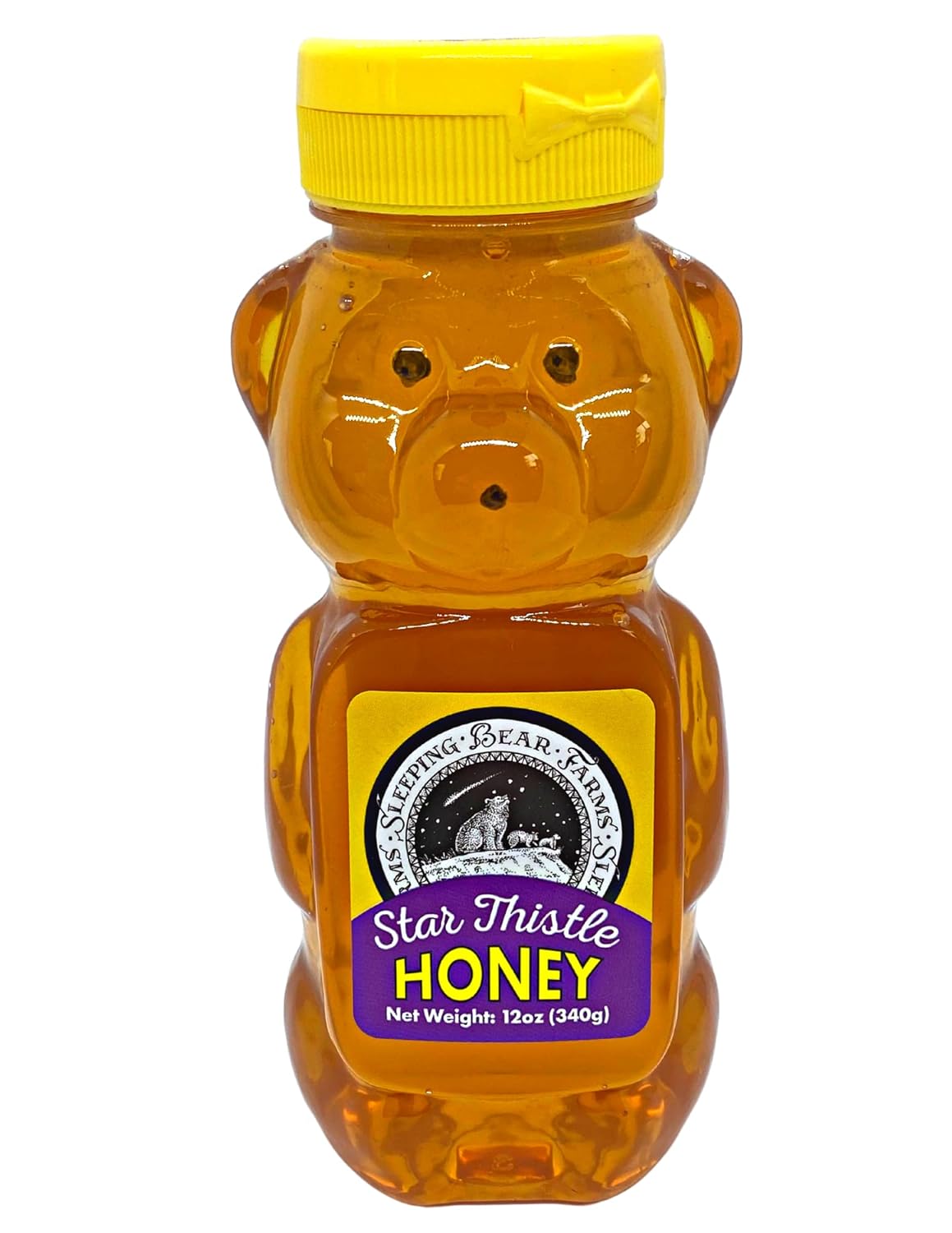 Star Thistle Honey Bear - Pure Michigan Honey, Unpasteurized, Unblended, No Additives - 12oz