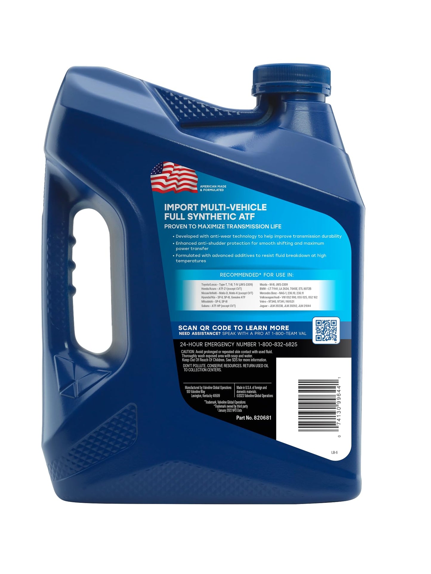 Valvoline Import Multi-Vehicle (ATF) Full Synthetic Automatic Transmission Fluid 1 GA
