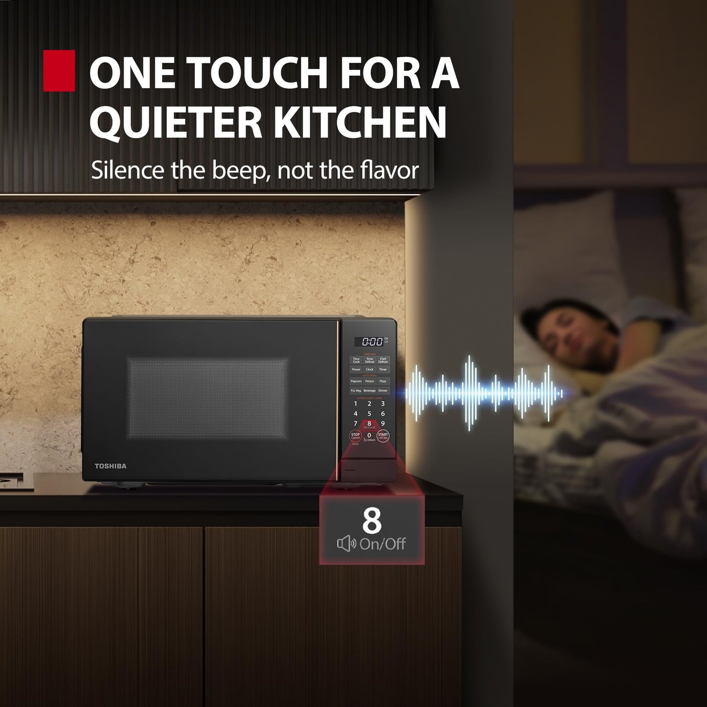 TOSHIBA Small Microwave Oven with 11 Power Levels, Sound On/Off & Eco Mode, Cu Ft, 700W, Black, MM-EM07PA(BK), ChefDefrost-0.7 Cu.Ft