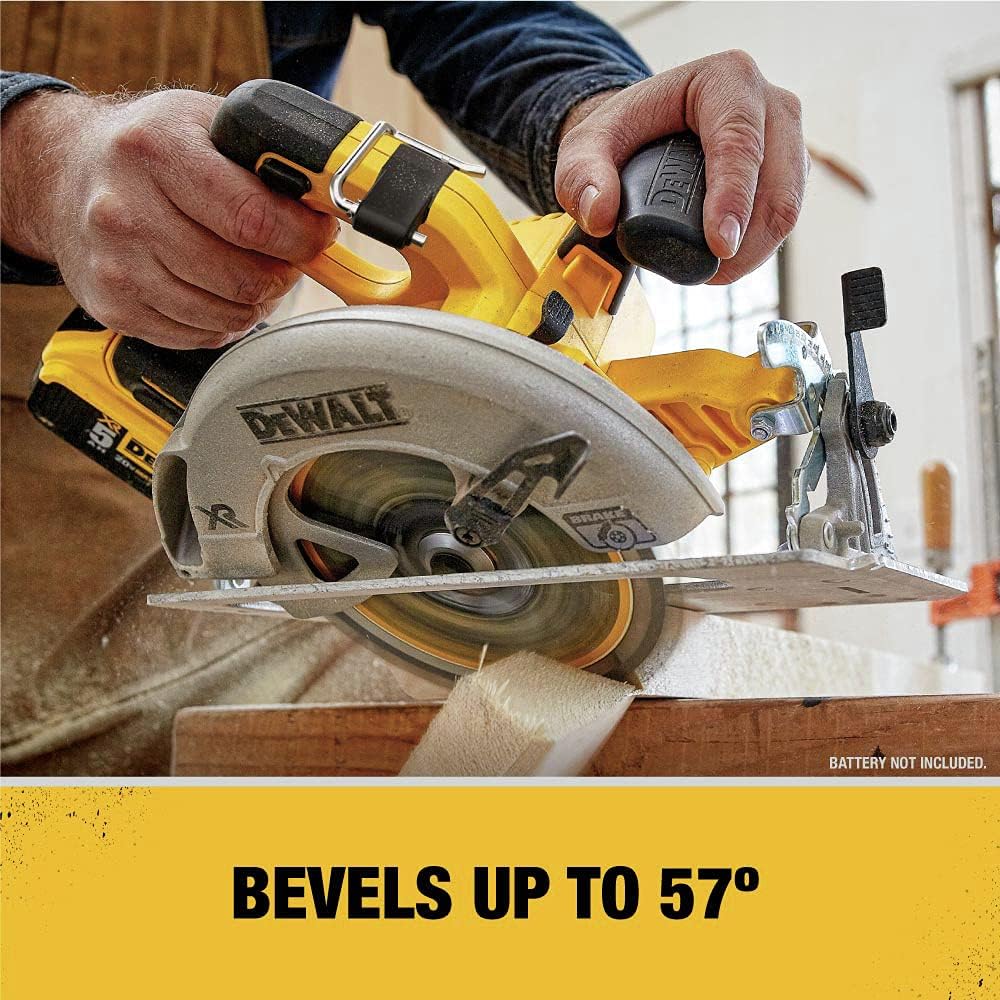 DEWALT 20V MAX Circular Saw Cordless with Brake, 7-1/4 Inch, Tool Only (DCS570B)