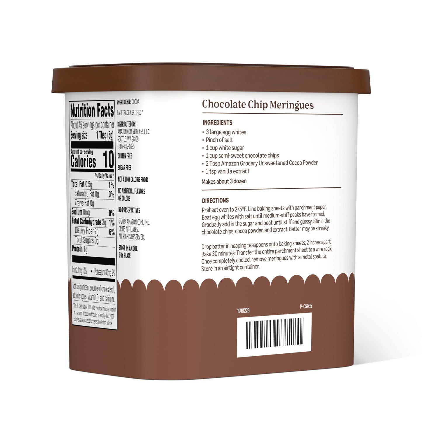 Amazon Grocery, Unsweetened Cocoa Powder, Fair Trade Certified, 8 Oz (Previously Amazon Fresh, Packaging May Vary)