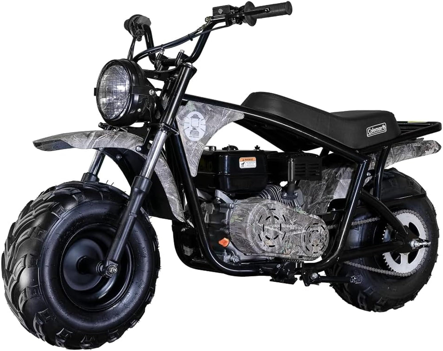 Coleman Powersports B200C 196cc Gas Powered Camo Minibike for Kids and Adults, 1-Cylinder, 4-Stroke, 23 Mph, 200 lbs Maximum Load, Ideal for Off-Road and Trail Riding