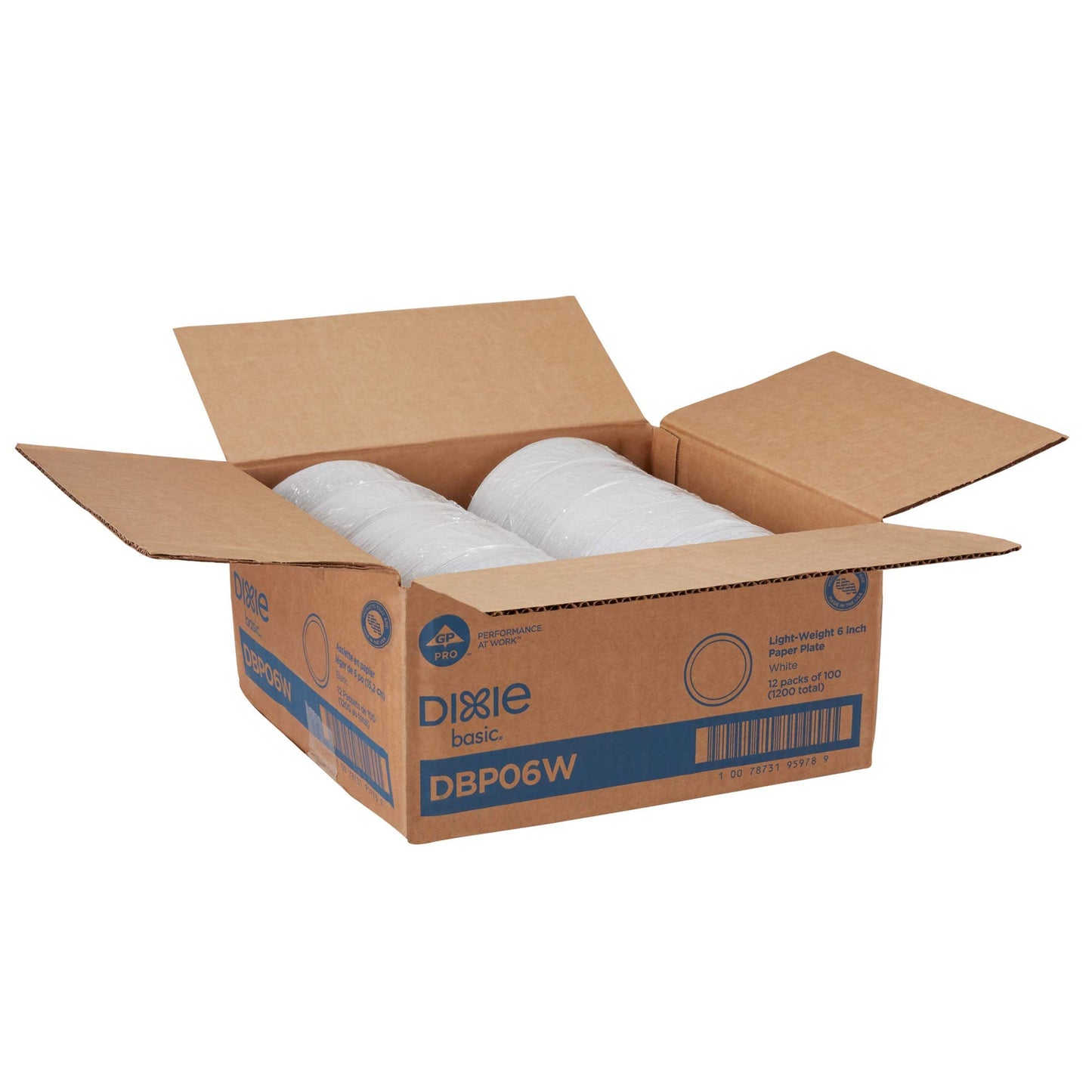 Dixie Basic 8.5 Inch Light-Weight Paper Plates By GP PRO, White, 500 Count (125 Disposable Plates Per Pack, 4 Packs Per Case), DBP09W
