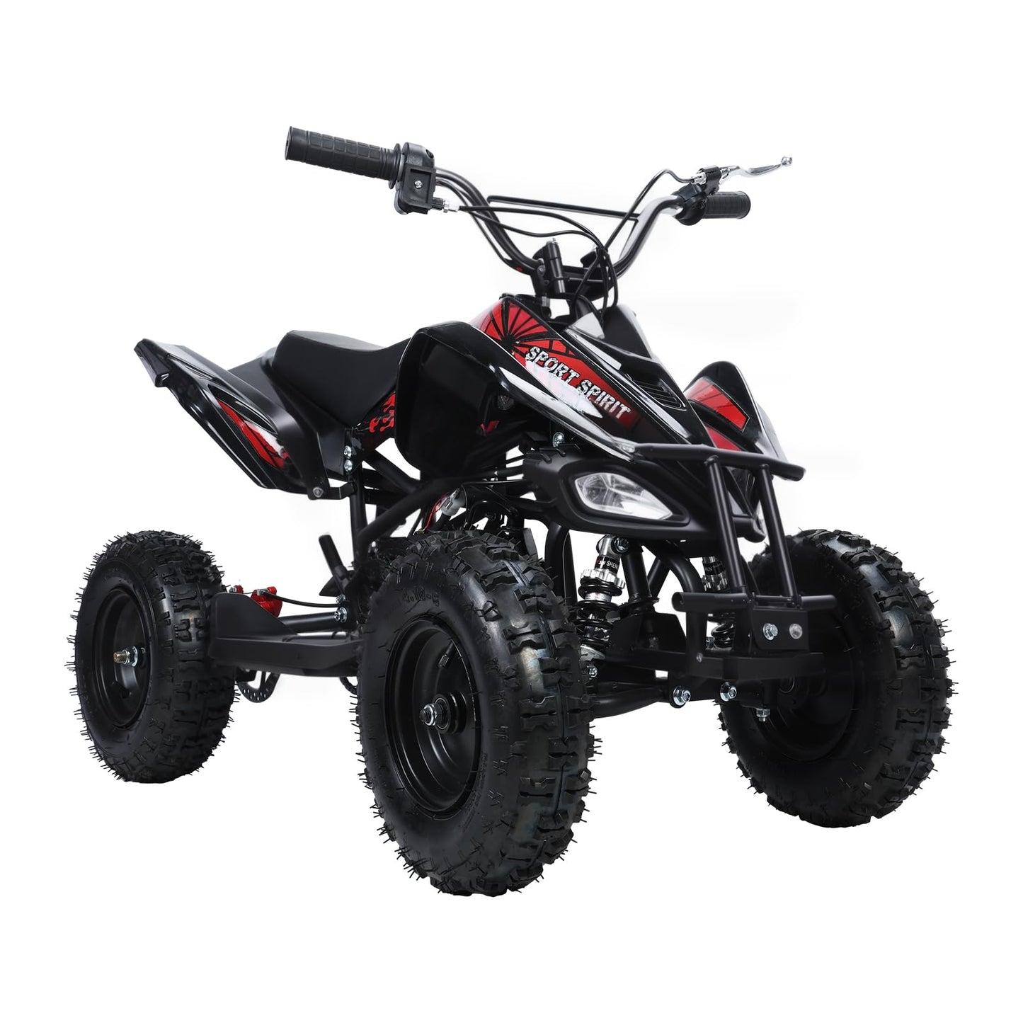 Gas ATV 4 Wheeler 49CC Go Kart 2-Stroke Mini Gas 4 Wheeler for Kids 4WD Ride On Toys Car ATV Quads Play Car with Front &Rear Disc Brake, LED Headlights,50/MPH Maximum Speed Black