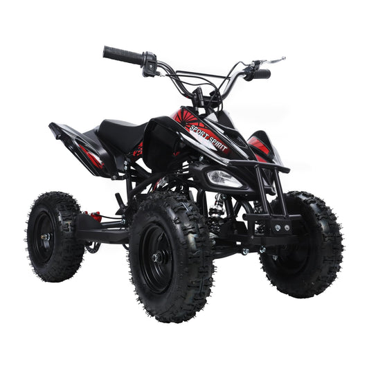 Gas ATV 4 Wheeler 49CC Go Kart 2-Stroke Mini Gas 4 Wheeler for Kids 4WD Ride On Toys Car ATV Quads Play Car with Front &Rear Disc Brake, LED Headlights,50/MPH Maximum Speed Black