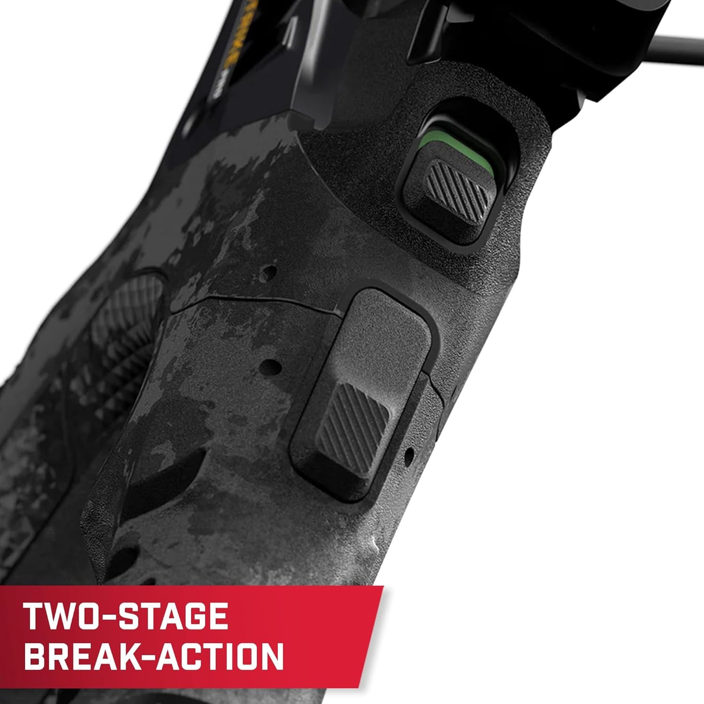 Barnett Demun Accu Strike Pro Mini Crossbow - Two Stage Break Action Cocking Mechanism, Reflex Red/Green Dot Sight, Flip Down Foregrip, 7 inch Bolts (5 Included), 210fps, Black Camo, Retractable Sling