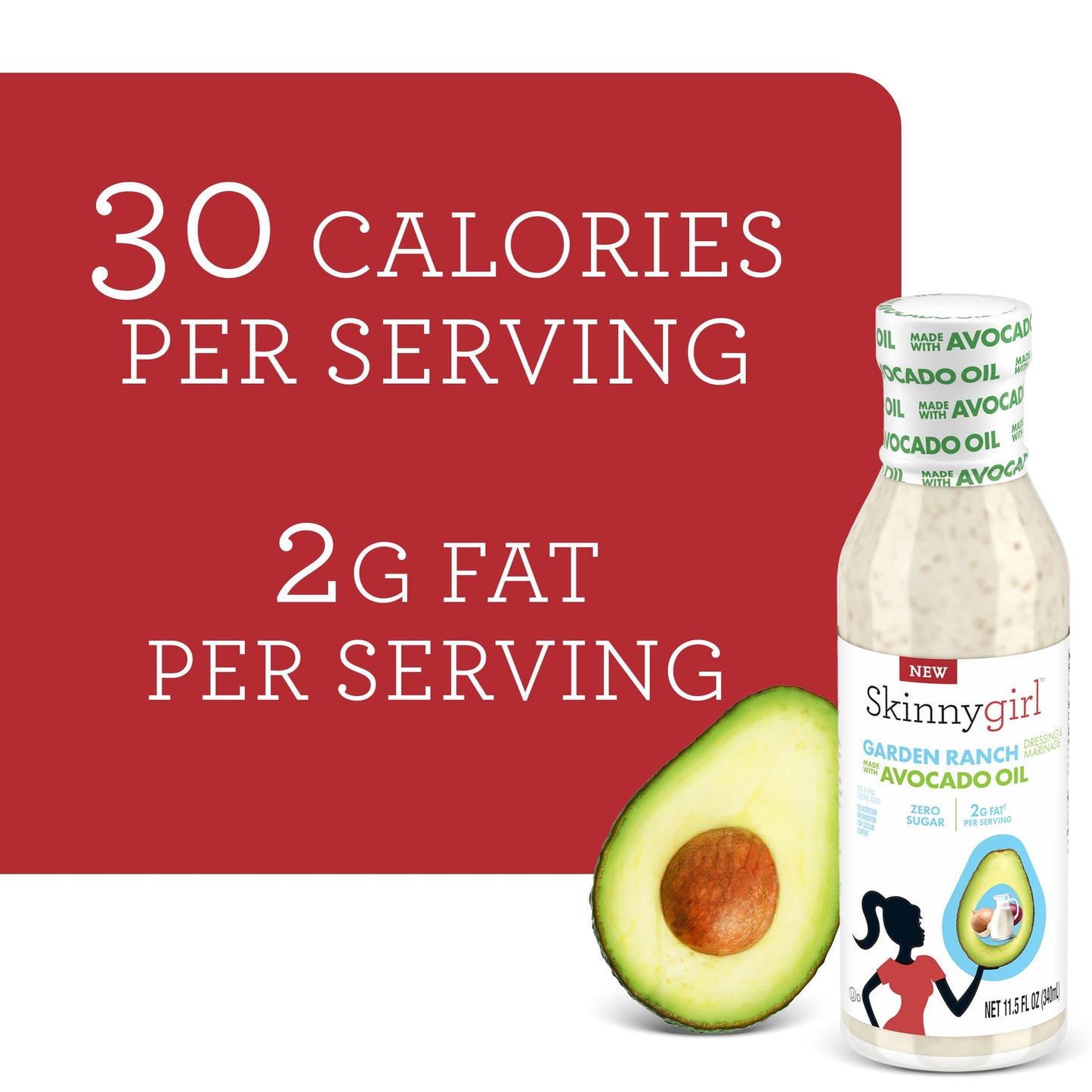 Skinnygirl Fat-Free Salad Dressing, Sugar-Free Buttermilk Ranch, 8 Ounce