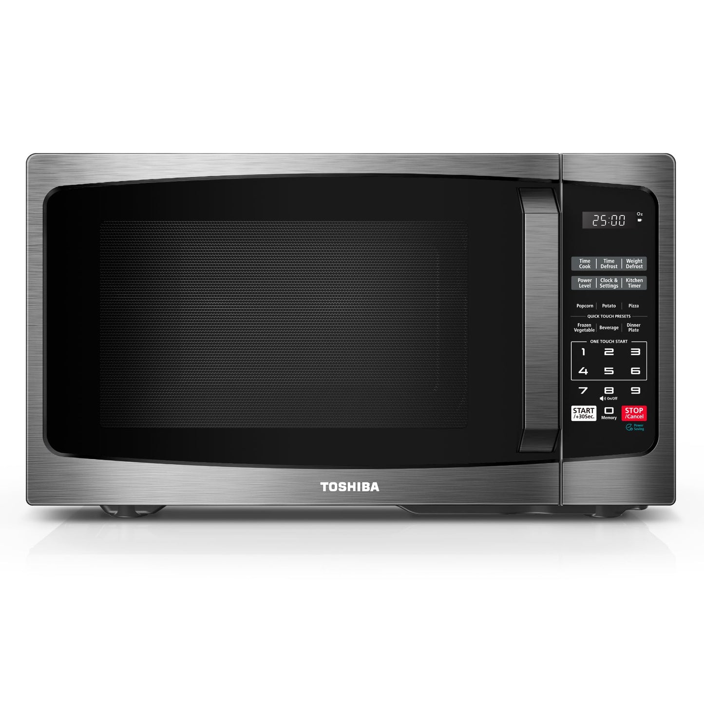 TOSHIBA Small Microwave Oven with 11 Power Levels, Sound On/Off & Eco Mode, Cu Ft, 700W, Black, MM-EM07PA(BK), ChefDefrost-0.7 Cu.Ft