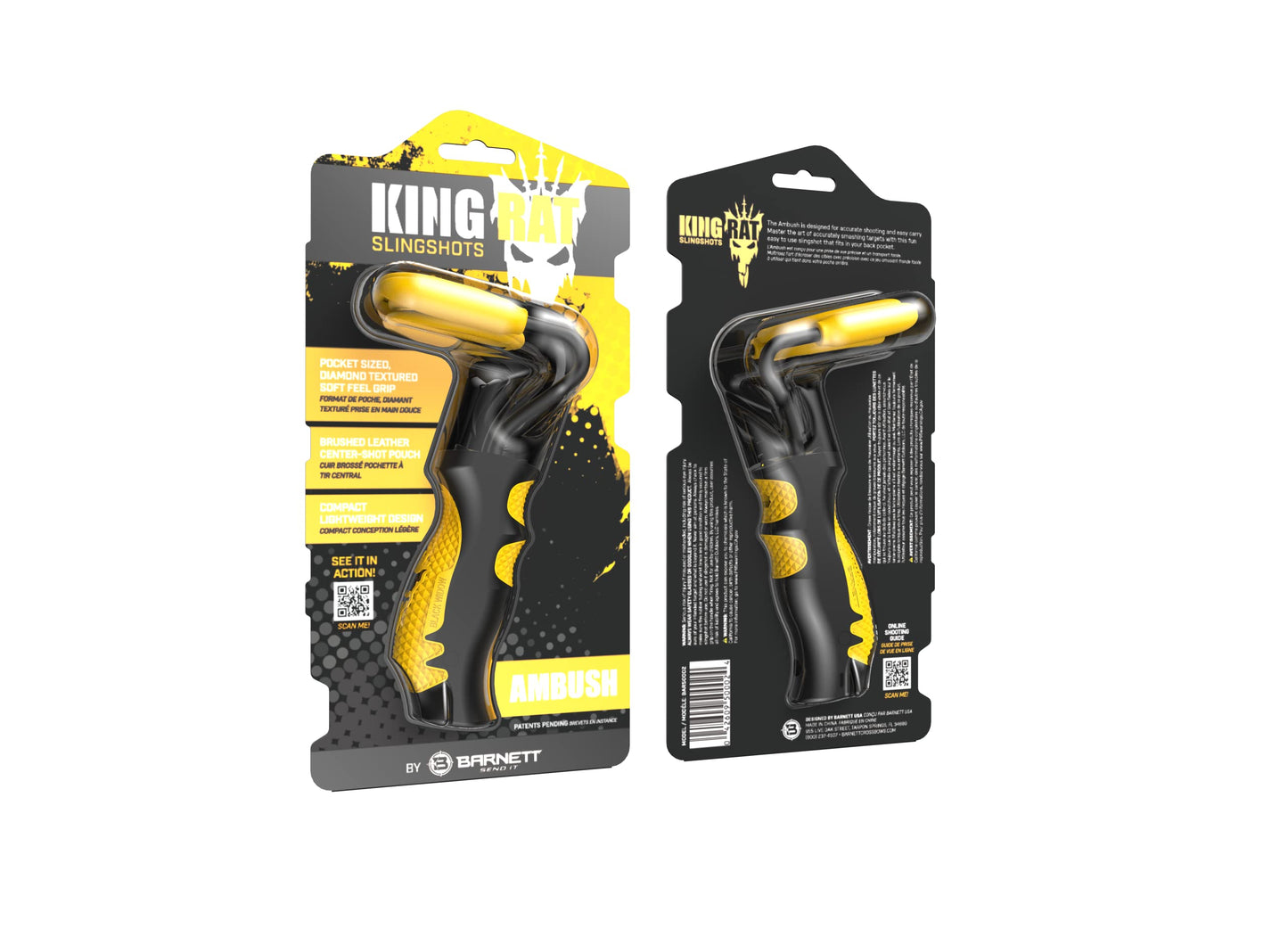 Barnett King Rat Slingshots, Powerful Slingshot for Adults and Kids Alike, Includes Power Band, Brushed Leather Pouch, & Slingshot Ammo