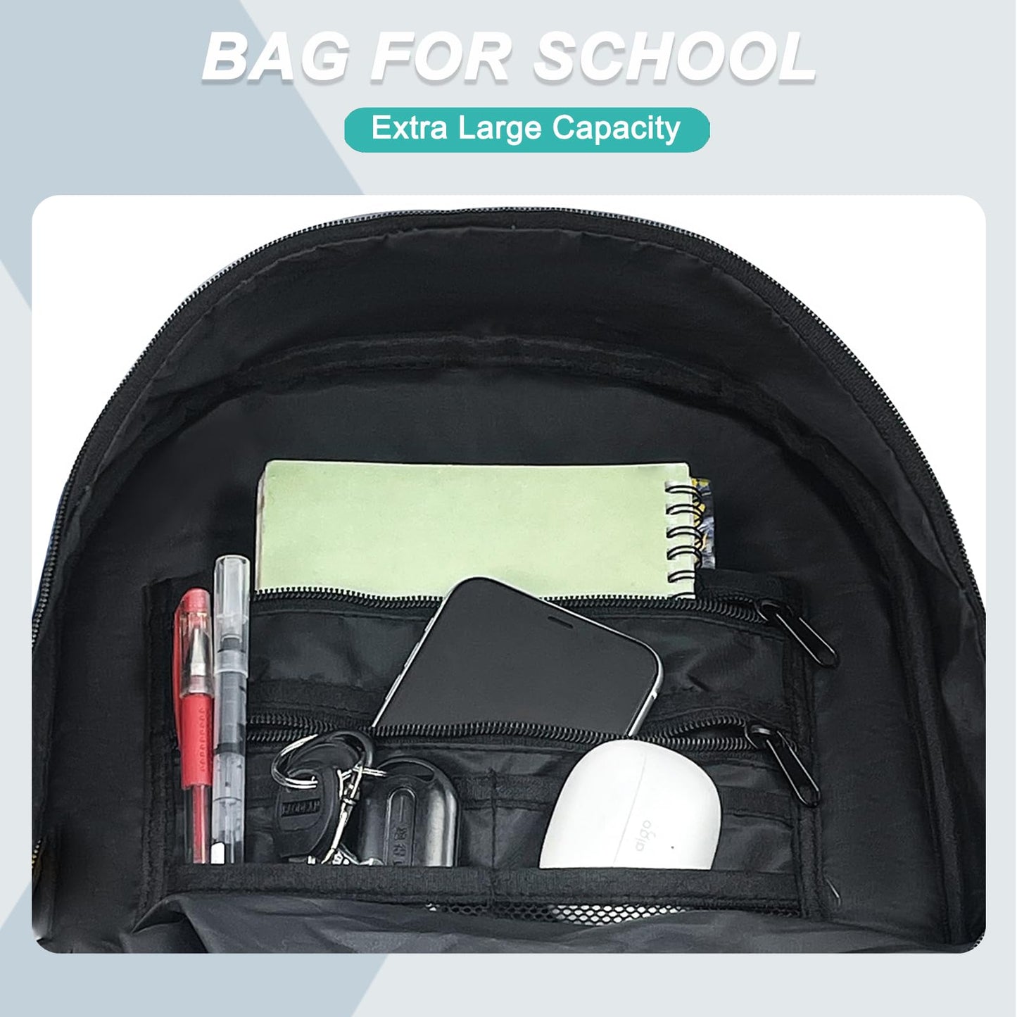 DAFISKY Youth Soccer Backpack - Soccer Bag with Shoes and Ball Compartment Sports Bag for Basketball Volleyball Football, Black