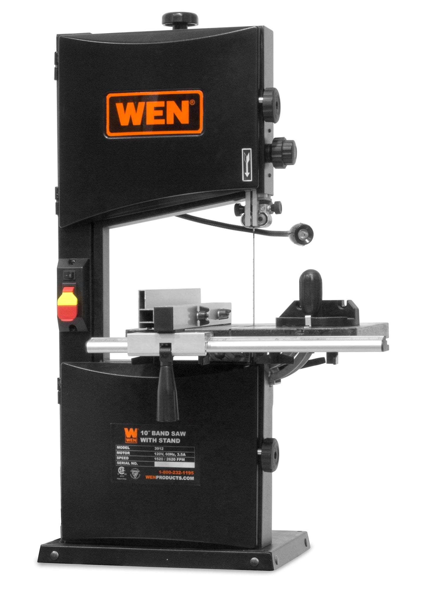 WEN Band Saw with Stand, 10-Inch, 3.5-Amp, Two-Speed (BA3962),Black