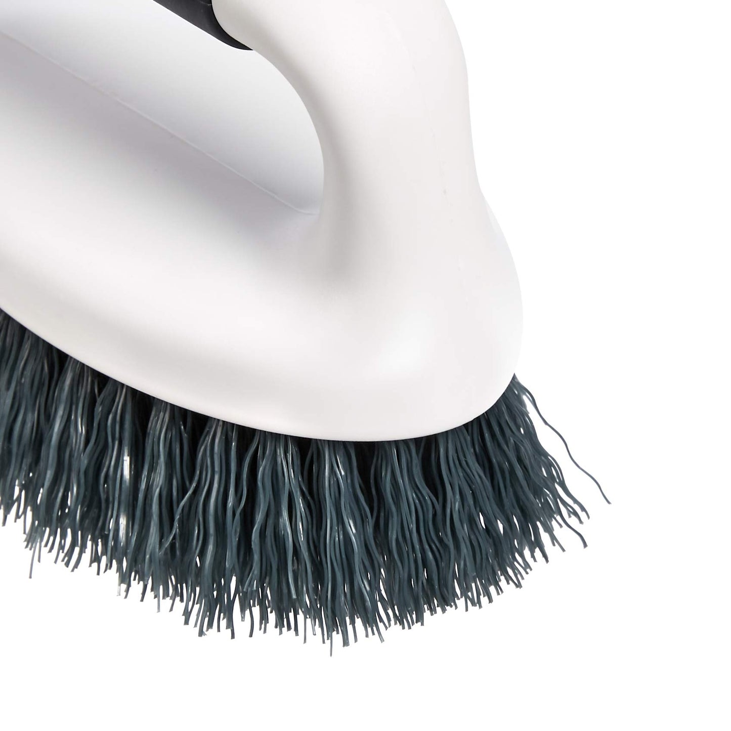 Amazon Basics All Purpose Rectangular Scrub Brush, Hard Bristle, Stiff Bristles, Sturdy, Ergonomic Long Handle, Durable, 2-Pack, White & Black