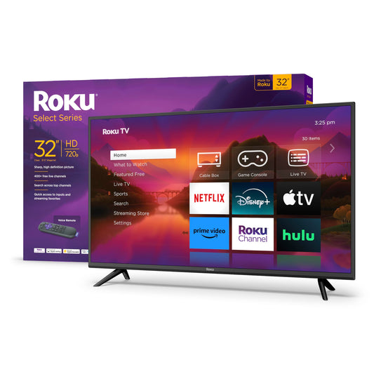 Roku Smart TV – 32-Inch Select Series 720p HD RokuTV with Roku Voice Remote, Bright Picture, Customizable Home Screen – Live Local News, Sports, Gaming