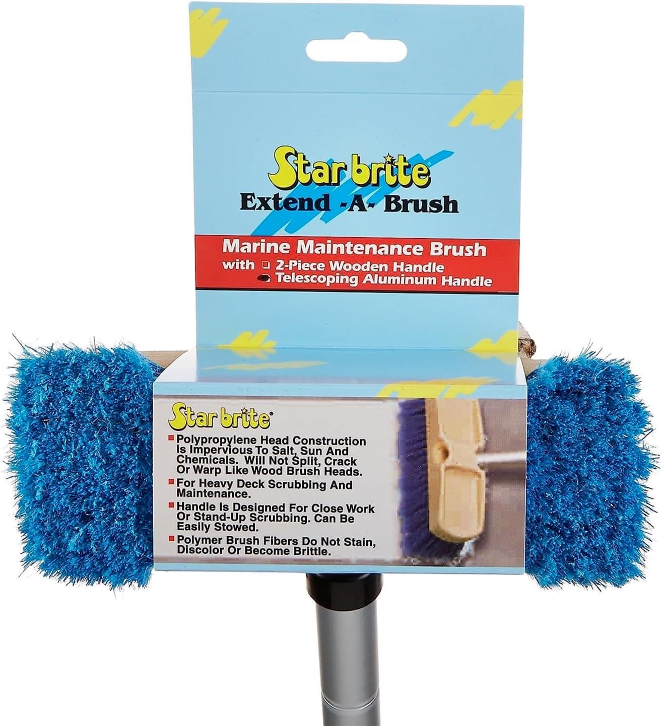 STAR BRITE Marine Deck Brush w/Telescoping Aluminum Handle 2'-4' (040097)