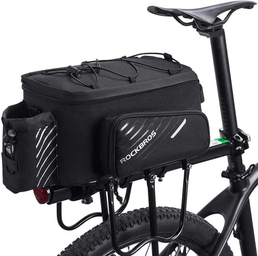 ROCK BROS Bike Rack Bag Bicycle Bag Trunk Rear Rack Bag Bike Panniers Bike Accessories Basket Storage Luggage Saddle Shoulder Bag 13L for E bike, Bicycle With Rain Cover