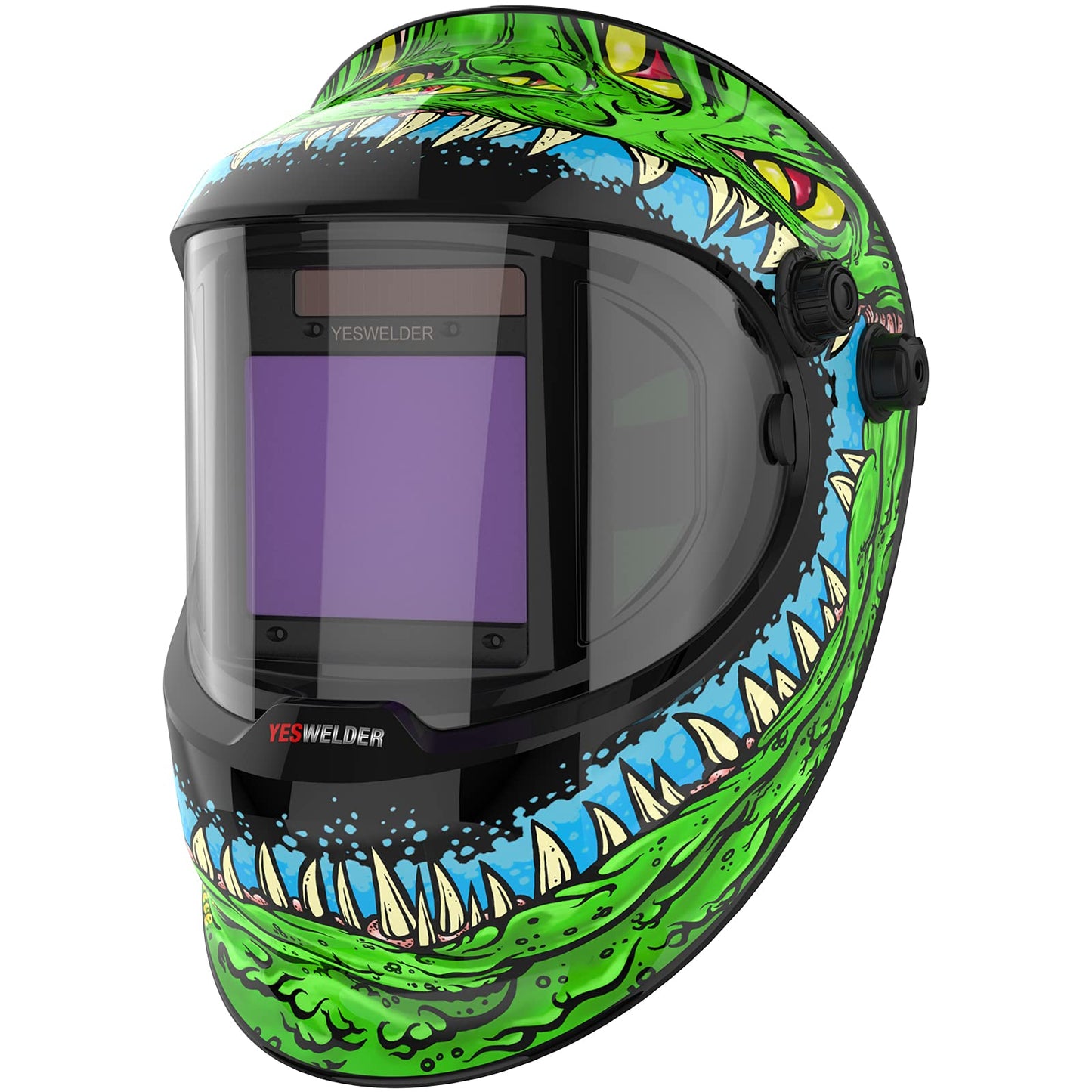 YESWELDER Large Viewing True Color Solar Powered Auto Darkening Welding Helmet with SIDE VIEW, 4 Arc Sensor Wide Shade 4/5-9/9-13 Welder Mask for TIG MIG ARC Grinding Plasma LYG-Q800D