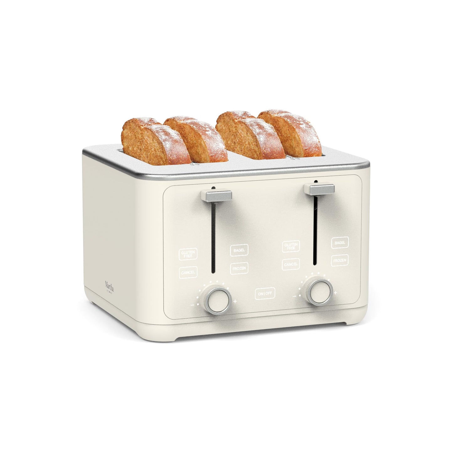 Martha Stewart 4 Slice Toaster, 10 Shade Settings with Defrost, Cancel, Bagel & Gluten-Free, Extra-Wide Self-Centering Slots for Waffles, Artisan Bread, Removable Crumb Tray, Cord Wrap,1800W, Honeydew