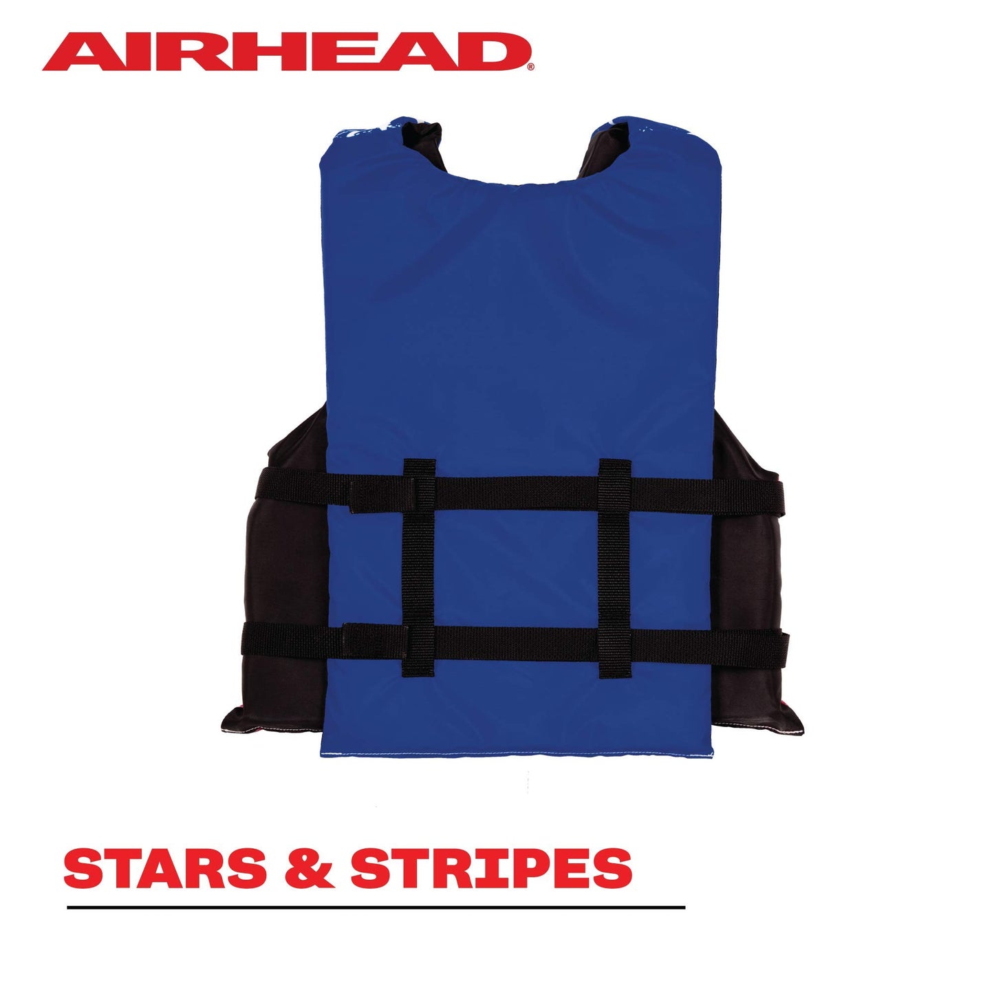 Sportstuff Type III Life Jacket US Coast Guard Approved Open Sides with 3 Body Belts & Buckles Quick Dry Fabric, Secure Fit, Comfortable Stars & Stripes
