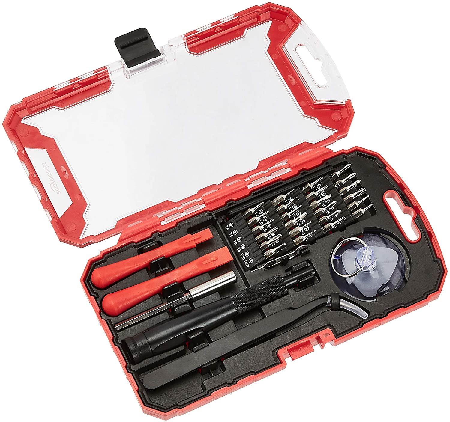 Amazon Basics Electronics Screwdriver Set, 32-Piece Tool Kit for Repai ...