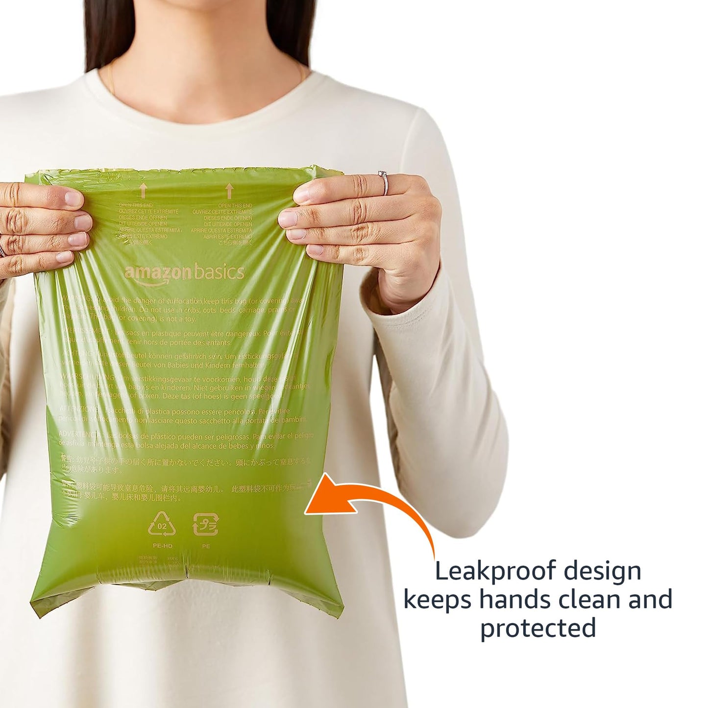 Amazon Basics Premium Leak Proof Dog Poop Bags with Dispenser and Leash Clip, Lavender Scented, 13" x 9", 810 Count (54 Rolls of 15)