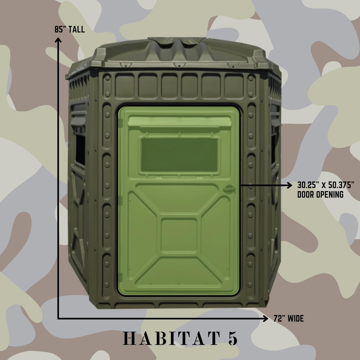 Outta Site Hunting Blind – 4 & 5 Sided High Density Plastic Hunting Blind – 1-2 & 2-3 Person Hard-Sided Ground Blind for Deer, Turkey Hunting – 360 Views – Arctic Snow Camo, Habitat Olive, Thicket Oak