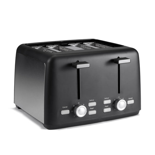 Amazon Basics 2 Slice Toaster, With 6 Browning Settings, Extra Wide Slots For Bagels and Special Breads, Removable Easy-to-Clean Crumb Tray, Cancel/Defrost/Bagel Buttons, 900W, Black & Silver