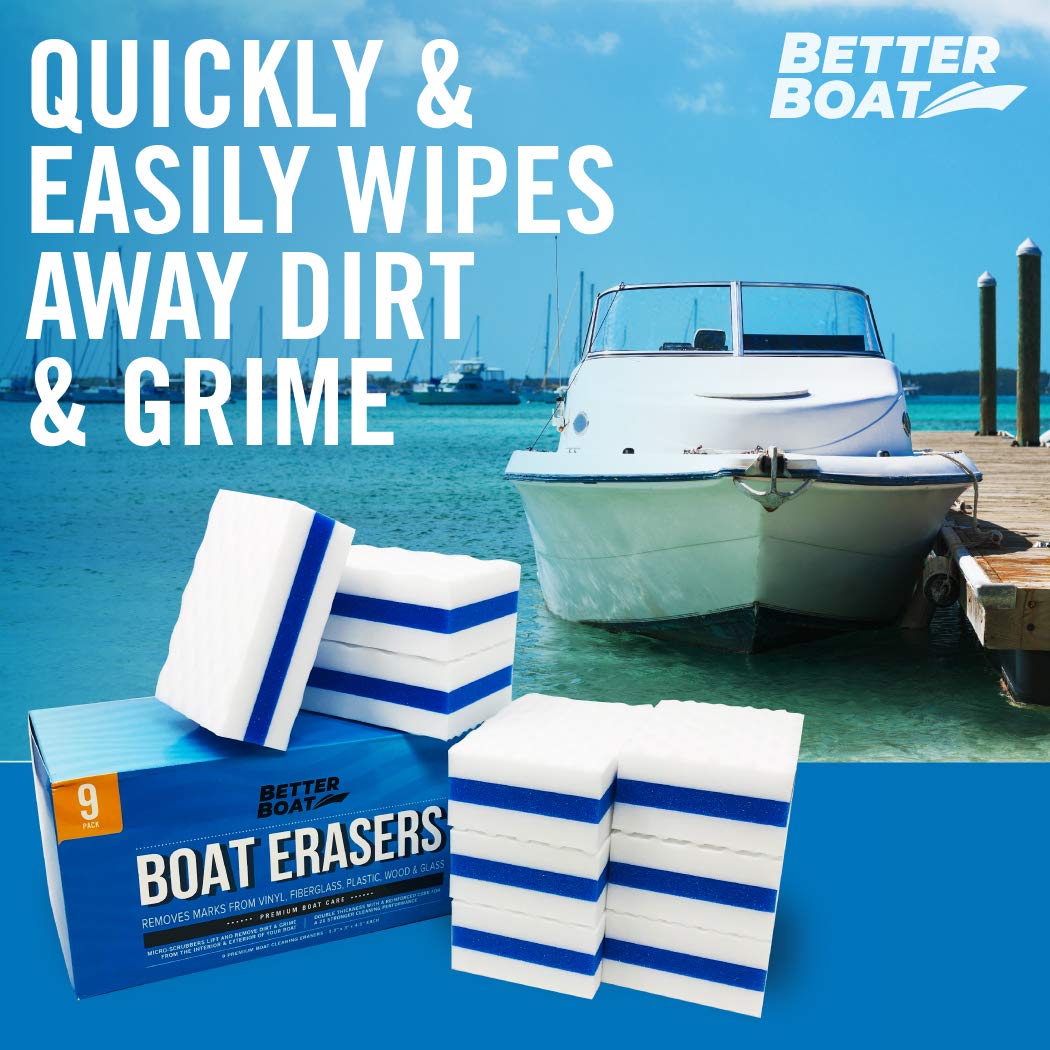 Premium Boat Scuff Erasers, Boating Accessories for Cleaning, Gift for Pontoon, Fishing, Jon Boats, Decks, Vinyl and Hull Cleaner, Gadgets for Men and Women