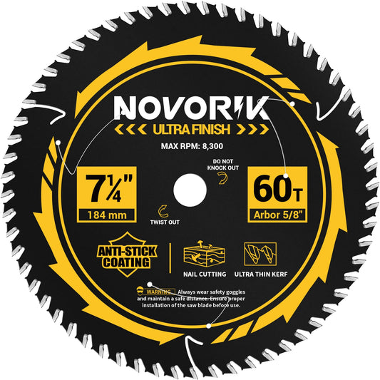 Circular Saw Blade 7-1/4" 24T&40T&60T, Saw Blade with Arbor 5/8", ATB Circular Saw Blade, Professional for Wood Cutting, 3-Pack