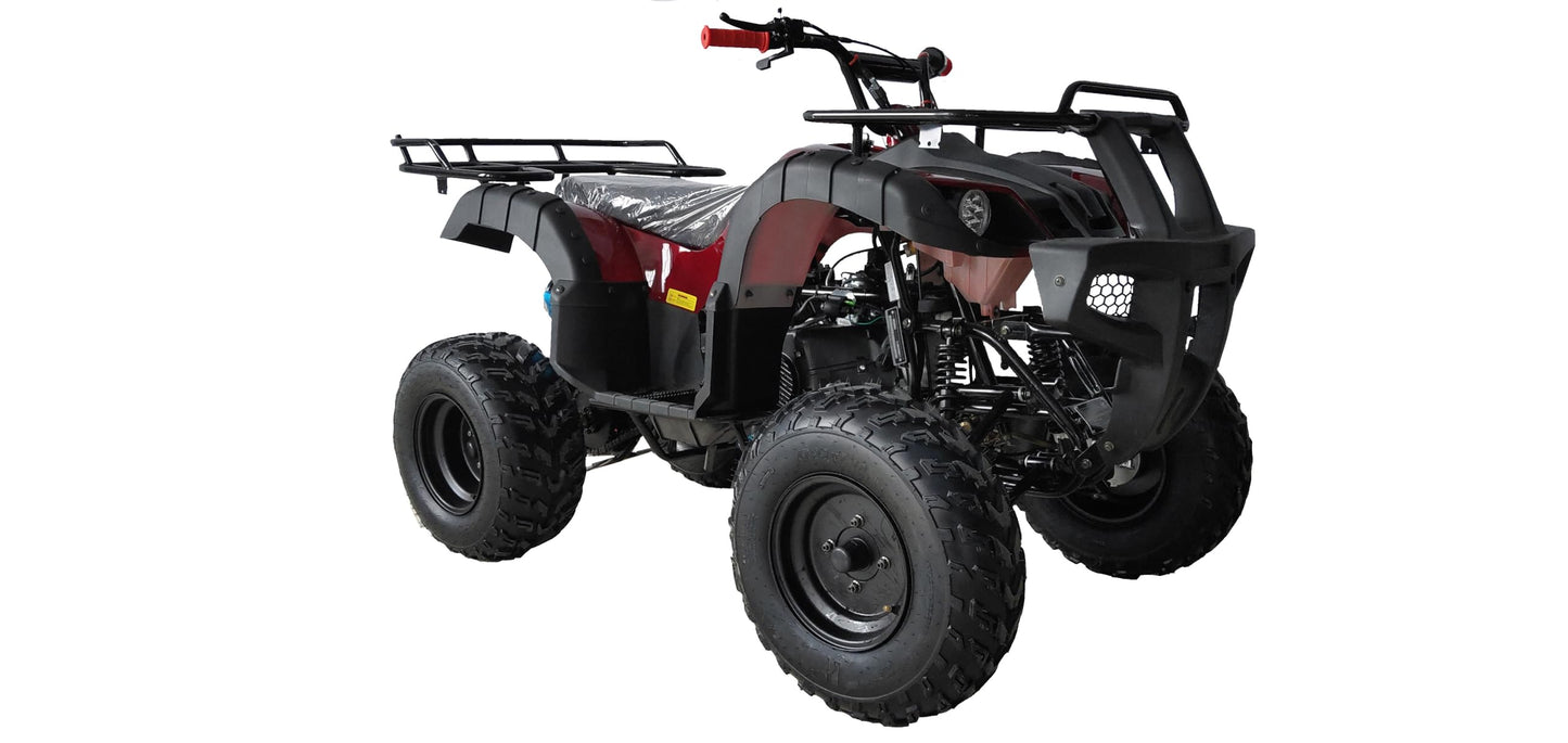 HHH 200cc ATV Quad Full Size ATV Full Big Size ATV for Adults Youth LED Lights Matching Rims and Automatic with Reverse (RED)