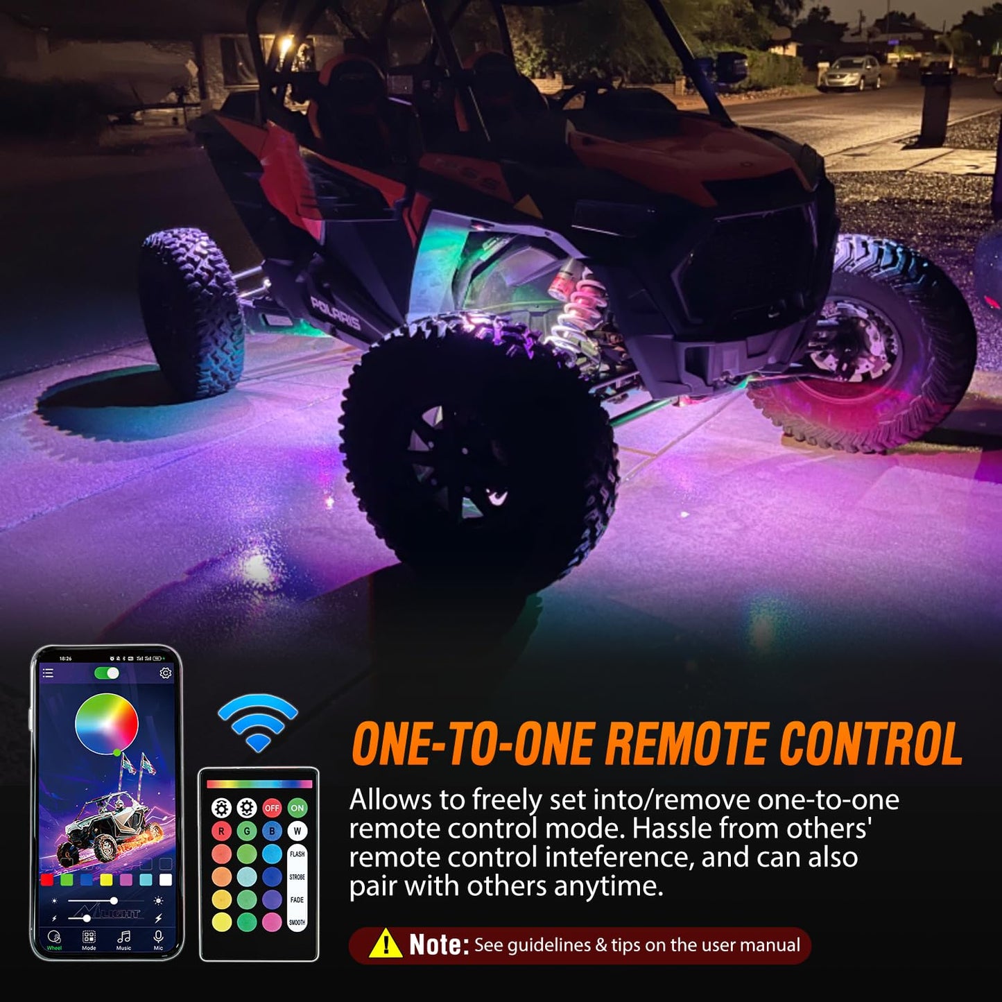 Nilight RGB LED Rock Lights Kit, 4 pods Underglow Multicolor Neon Light Pod with Bluetooth App Control Flashing Music Mode Wheel Well Light for Truck ATV UTV RZR SUV