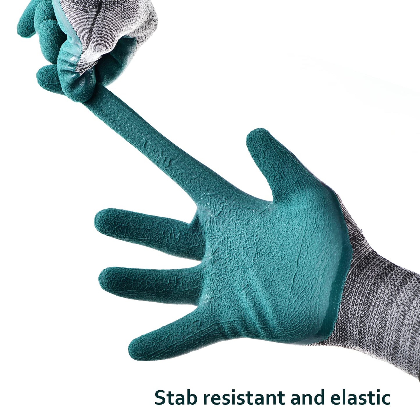 DOFOWORK Gardening Gloves - 6 Pair Gardening Gloves for Women/Men, Breathable Natural Latex Garden Glove with Grip, Outdoor Protective Working Glove for Weeding, Raking and Pruning - Black & Green