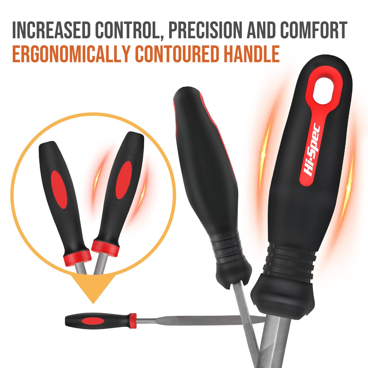 Hi-Spec 17 Piece Metal Hand & Needle File Tool Kit Set. Large & Small Mini T12 Carbon Steel Flat, Half-Round, Round & Triangle Files. Complete in a Zipper Case with a Brush