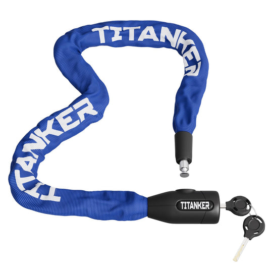 Titanker Bike Chain Lock with Keys, 3.3 Feet Security Heavy Duty Anti-Theft Bicycle Chain Locks for Bike, Motorcycle, Bicycle, Door, Gate, Fence, Grill (6mm, 8mm, 10mm Thick Chain)