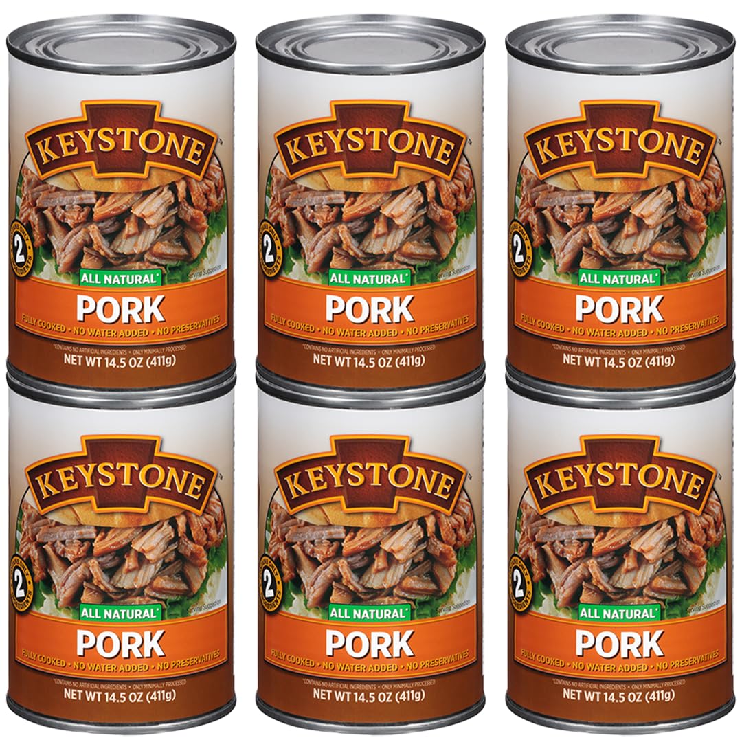 Keystone Meats All Natural Canned Turkey 14.5 Ounce Long Term Shelf Life Emergency Survival Food Canned Meat | Fully Cooked Ready to Eat | All White Meat No Carbs Gluten Free Family Pack of 6