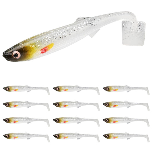 TRUSCEND Easy Catch Soft Lures, Unique Vibrating Swim Action and Trembly Sinking Move for More Bites, Amazing Soft Swimbaits for Family Fishing, Well-Made Fishing Lures for Bass Trout Crappie Walleye