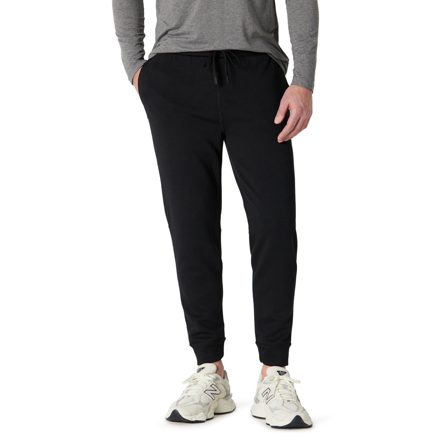 Amazon Essentials Men's Athletic Regular Fit Lounge Workout Gym Jogger Pants, Active Sweat, Black, Large