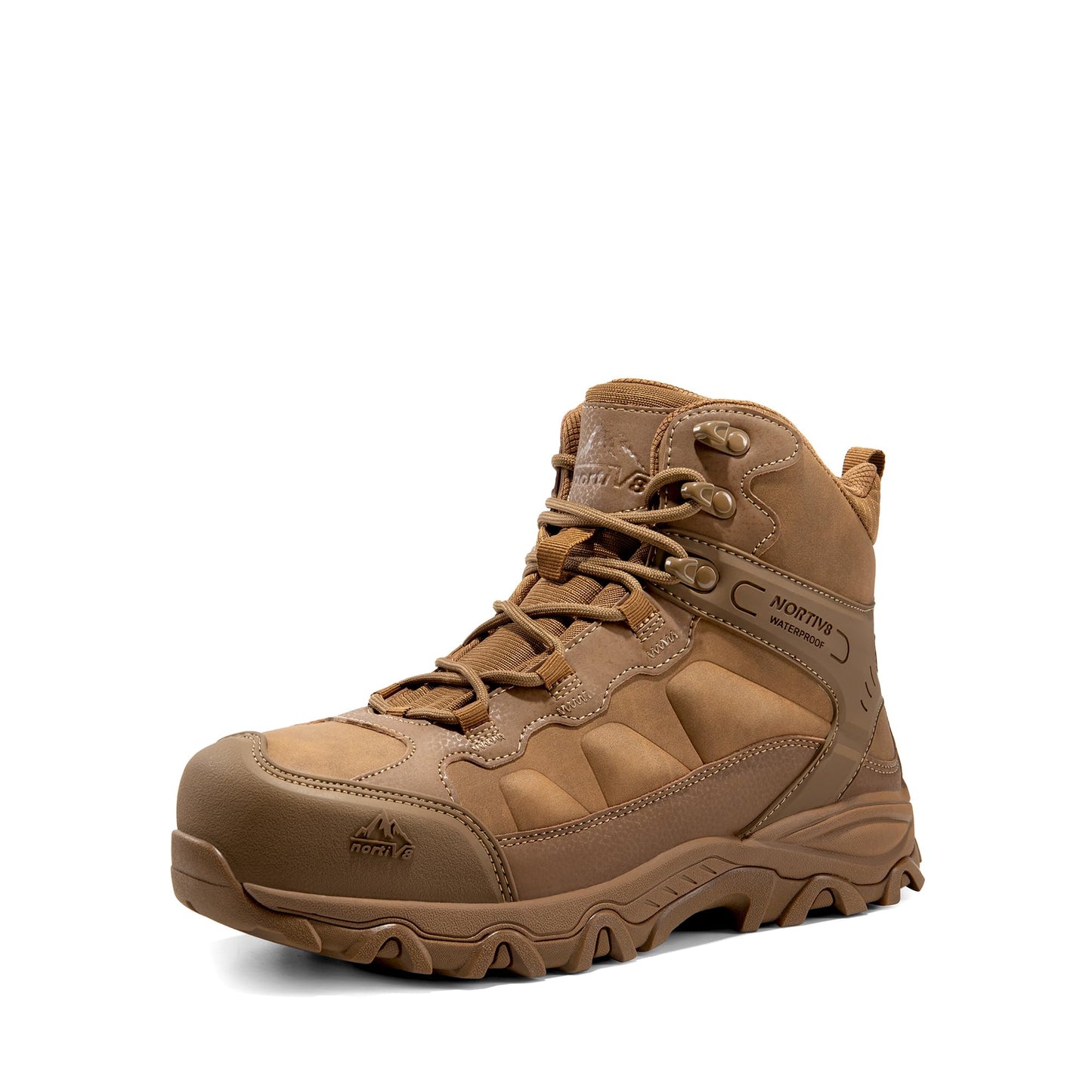 NORTIV 8 Waterproof Steel Toe Boots for Men Slip Resistant Safety Industrial Boots