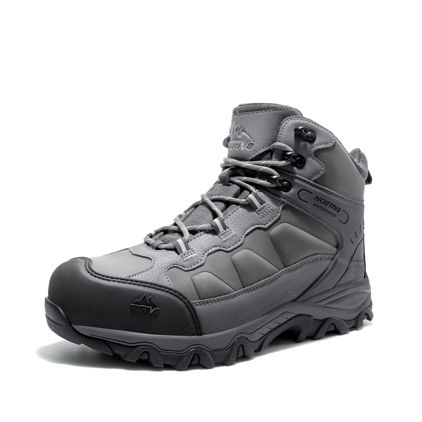 NORTIV 8 Waterproof Steel Toe Boots for Men Slip Resistant Safety Industrial Boots