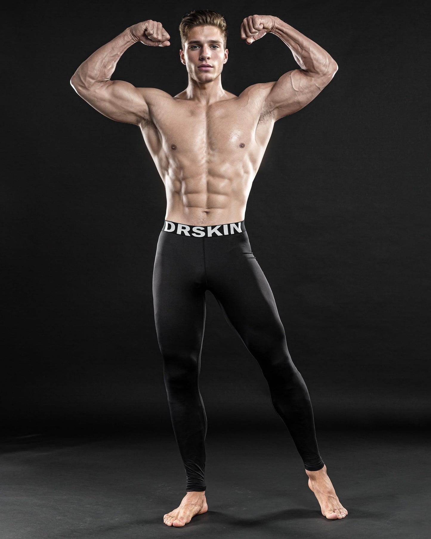 DRSKIN Men’s Compression Pants Tights Leggings Sports Baselayer Running Athletic Workout Active (Classic B01, L)