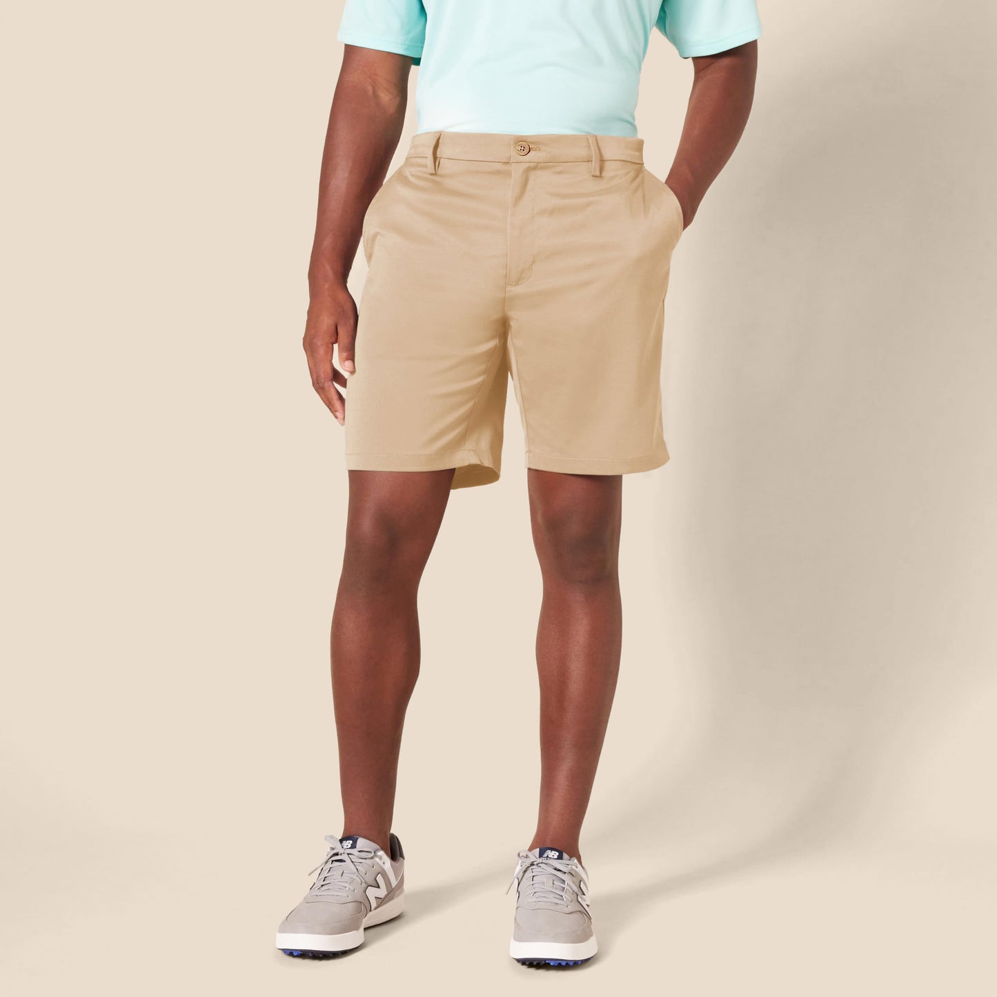 Amazon Essentials Men's Slim-Fit Stretch Golf Short, Khaki Brown, 32