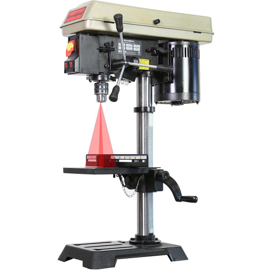 BUCKTOOL 12 INCH 6.2A Professional Bench Drill Press, 3/4HP Powerful Benchtop Drill Press, Variable Speed Drill Press with IIIA Laser and Work Light