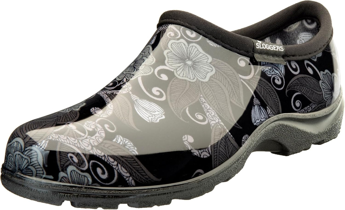 Sloggers Original Waterproof Rain and Garden Shoe for Women– Outdoor Slip-On Garden Clog - Made in The USA with Premium Comfort Insole and Arch Support - Classic Chicken Black, Size 8