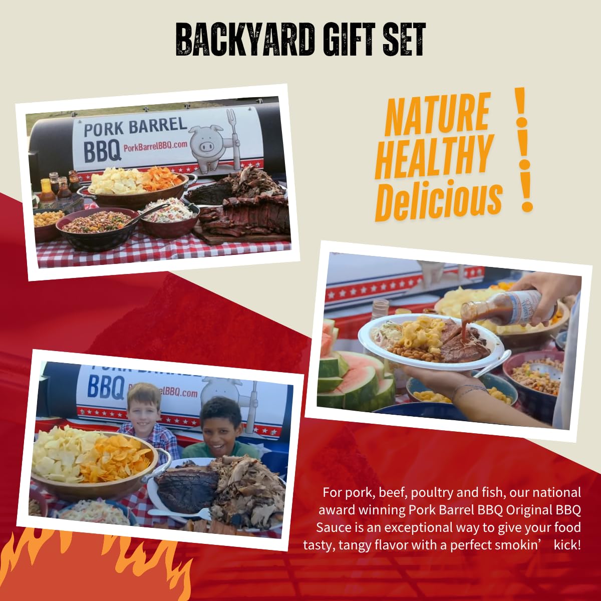 BBQ Gifts for Men - Backyard BBQ Sauce Spices and Seasonings Sets Gift Packs | Includes 4 Competition Sauces & 3 Seasoning Rubs | Great on Chicken Wings, Steak & Pork | Gifts for Dad, Birthday Gifts for Him
