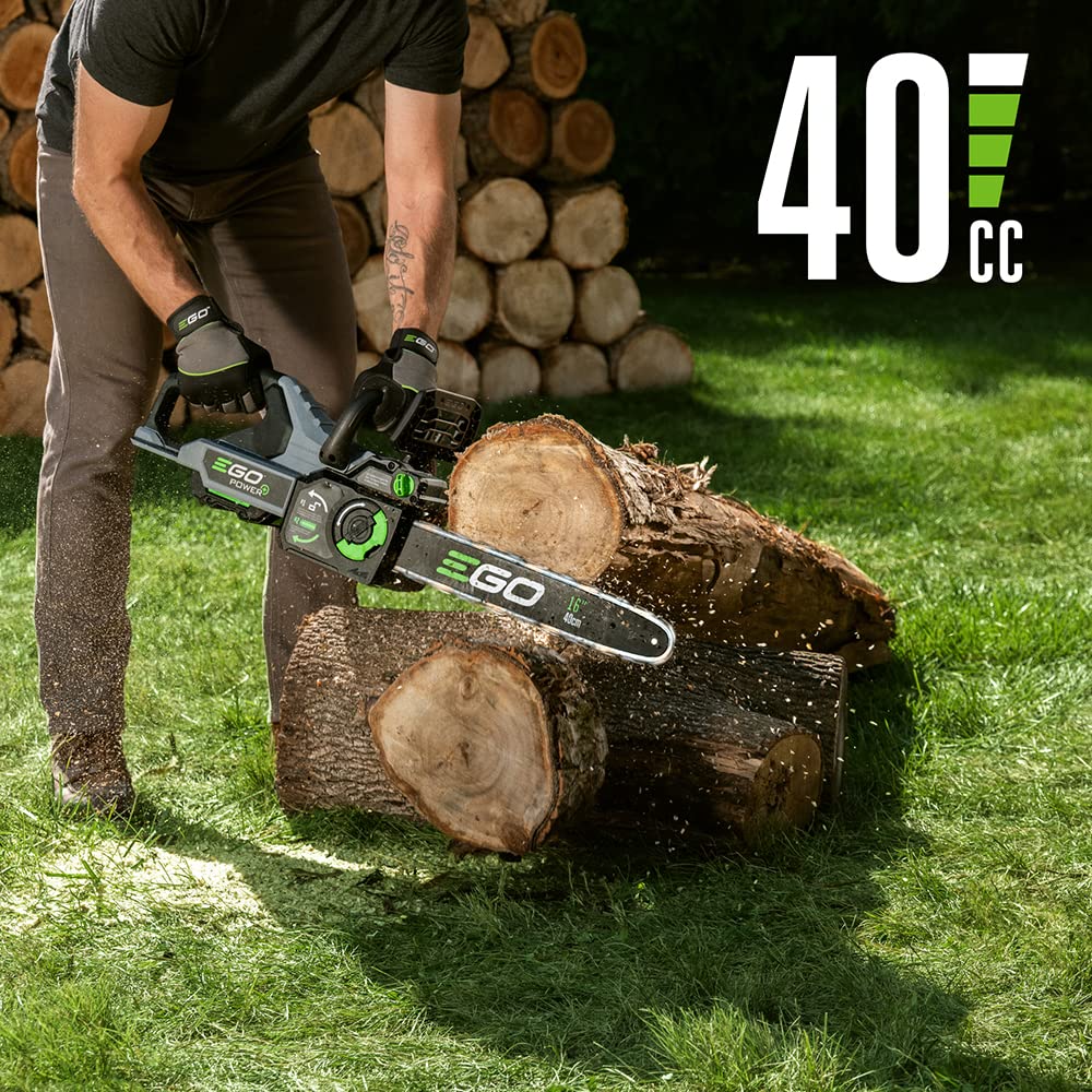 EGO POWER+ Chain Saw, 16” Battery Powered Chainsaw, Electric Cordless, Includes 56V 4.0Ah Battery and Charger – CS1613
