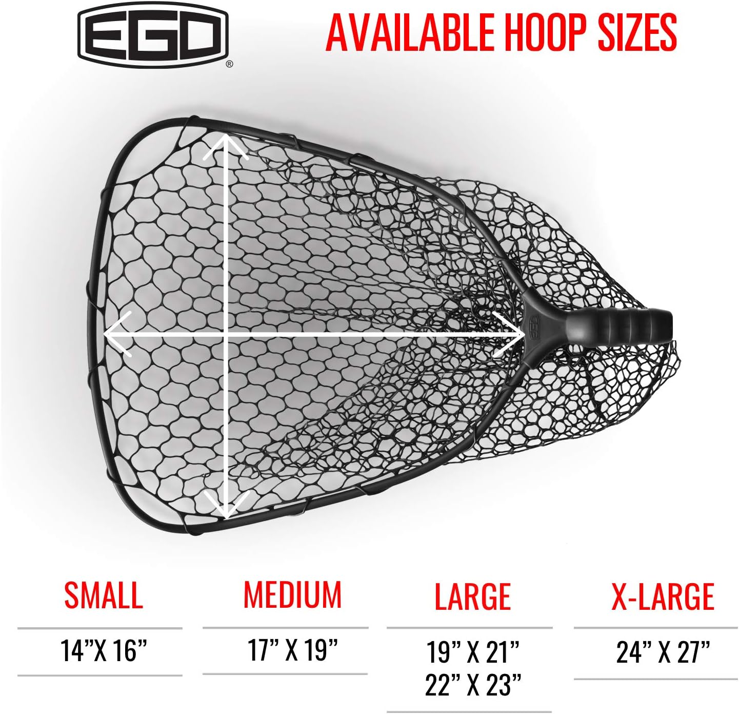 Ego S2 Slider Fishing Net, Ultimate Fishermens Tool Telescoping Handle, Replaceable Head, Salt & Freshwater, 29-60" Handle, 19x21 Inch Hoop
