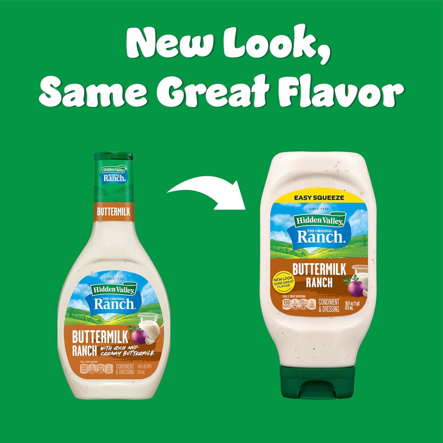 Hidden Valley Buttermilk Ranch Condiment and Dressing, Easy Squeeze Bottle, 16 Fl Oz (Package May Vary)