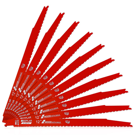25 Pack 6 Inch 6/12 Tpi Reciprocating Saw Blades for Nail-Embedded Wood…